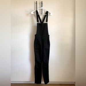 Madewell Skinny Overalls In Lunar Wash Black Raw Hem Size XS